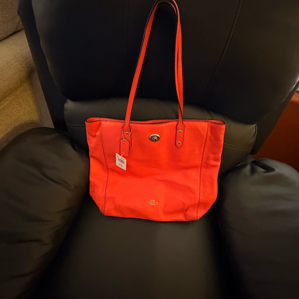 Coach Vibrant Red Tote Bag